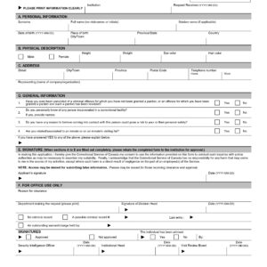 Form No #1 | CPIC Clearance Request Form