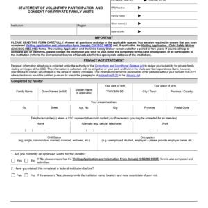 Form No #2 | Consent for Private Family Visit Form