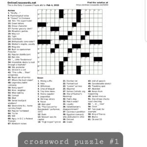 Crossword Puzzle #1