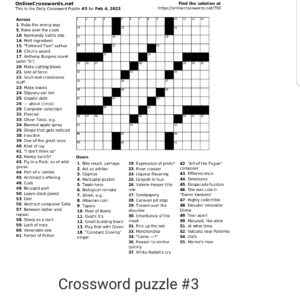 Crossword Puzzle #3