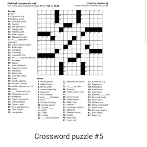 Crossword Puzzle #5
